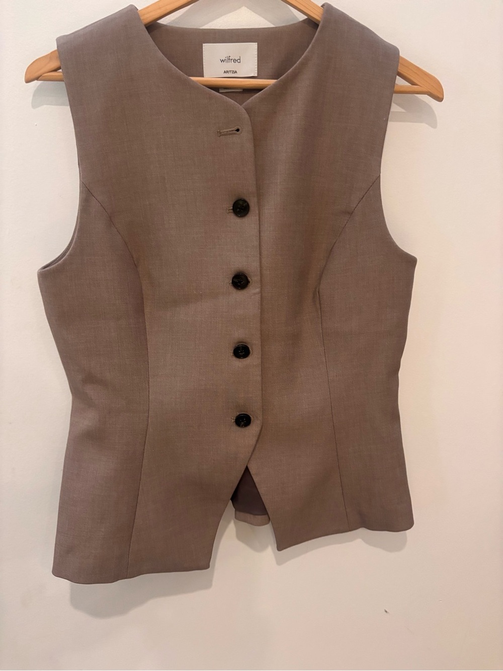 Wilfred Regal Vest Brown Button Front Size Medium